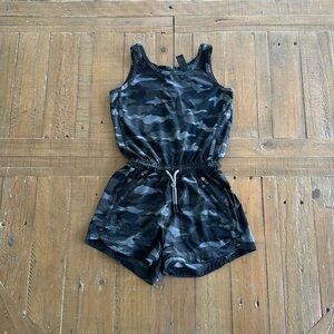 Athleta girl gray camo short romper